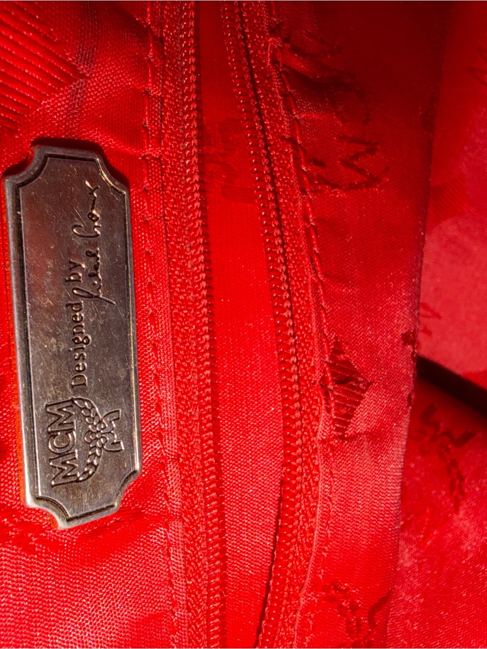 MCM Red Leather Drawstring Bucket Crossbody Bag Gold Hardware EUC Dust bag - Picture 10 of 15